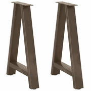 Set di 2 gambe per tavolo da pranzo a forma di A 50 x 72 cm design moderno con piedini regolabili acciaio nero 02_0057125
