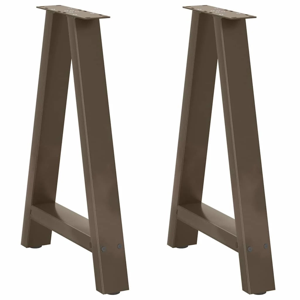 Set di 2 gambe per tavolo da pranzo a forma di A 50 x 72 cm design moderno con piedini regolabili acciaio nero 02_0057125