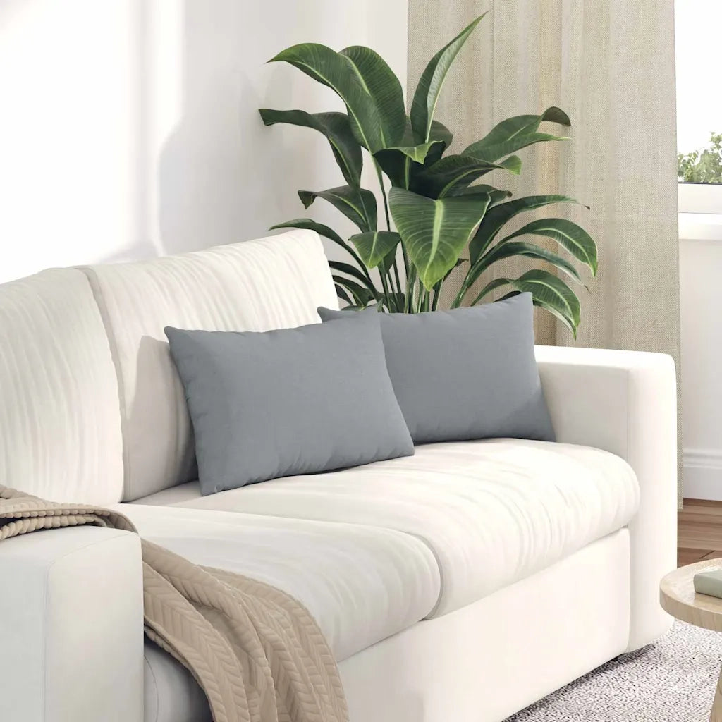 Cuscini da Divano 2 pz | Cuscini per sedie Grigio chiaro 50 x 30 cm Tessuto