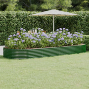 Letto Giardino Acciaio Zincato 373x140x36 cm Verde 319033