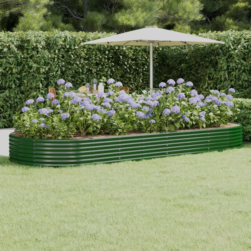 Letto Giardino Acciaio Zincato 373x140x36 cm Verde 319033
