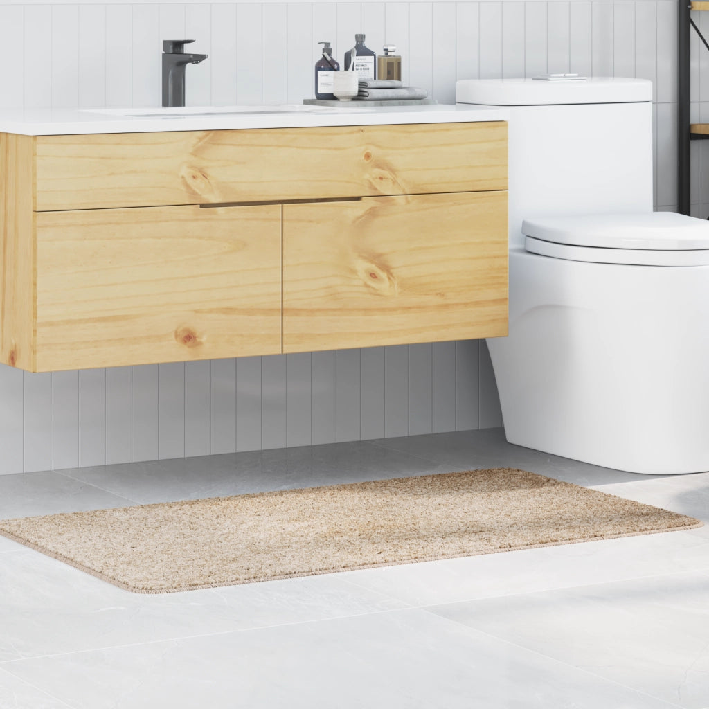 Tappetino da bagno rettangolare crema 70x120 cm polipropilene antiscivolo