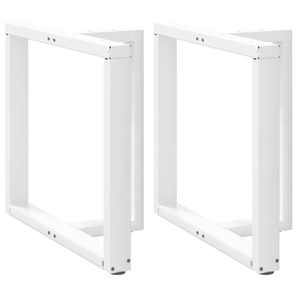 Gambe per tavolo da pranzo a forma di T 2 pz bianche 80x35x(72-73) cm in acciaio