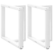 Gambe per tavolo da pranzo a forma di T 2 pz bianche 80x35x(72-73) cm in acciaio