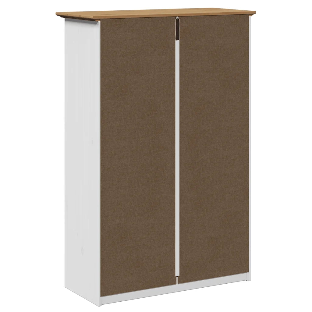Scarpiera BODO Bianca e Marrone 80x35x118 cm 4016882