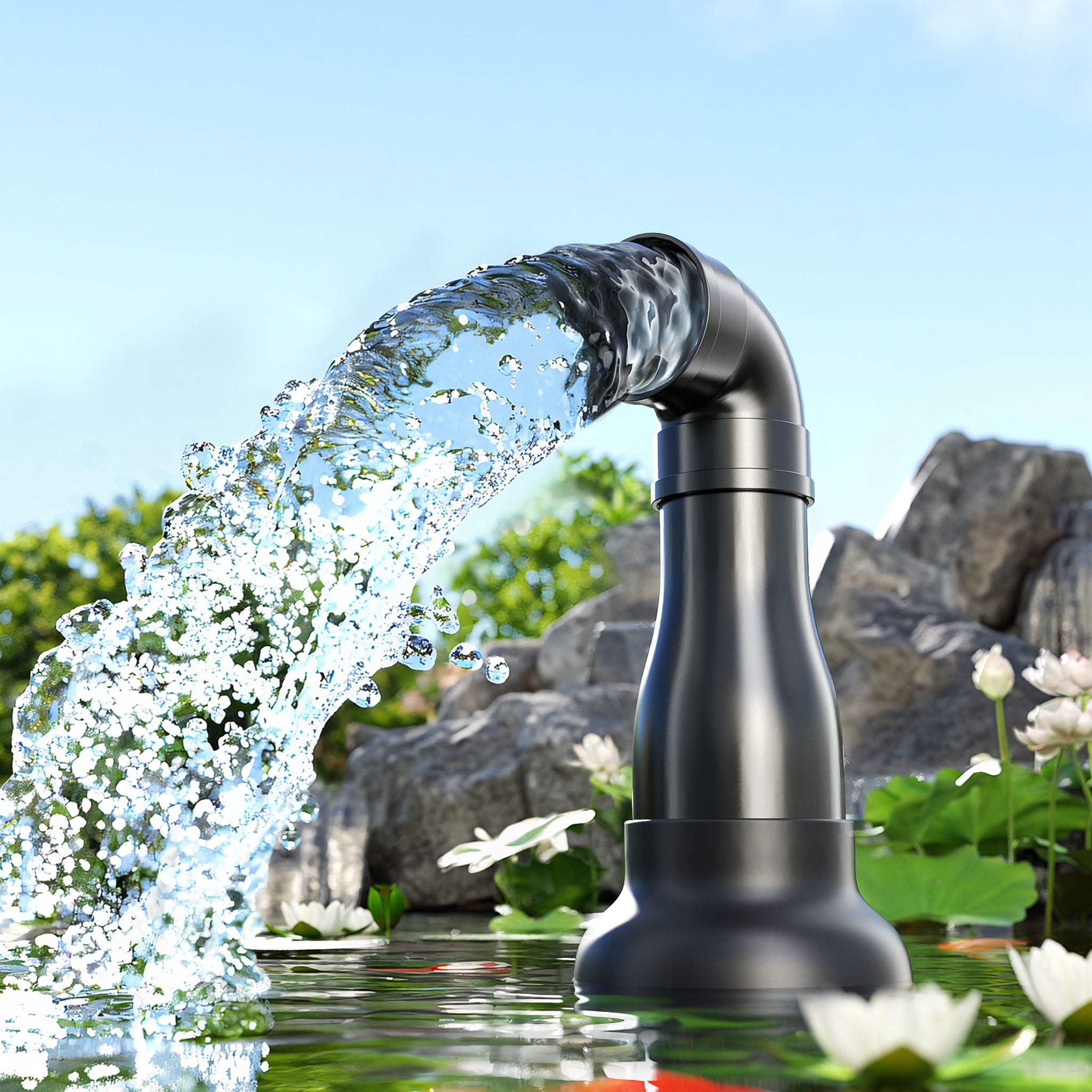 CEF-16000 Pompa a tubo per laghetto grande 16000 l/h 75W, per ricircolo acqua