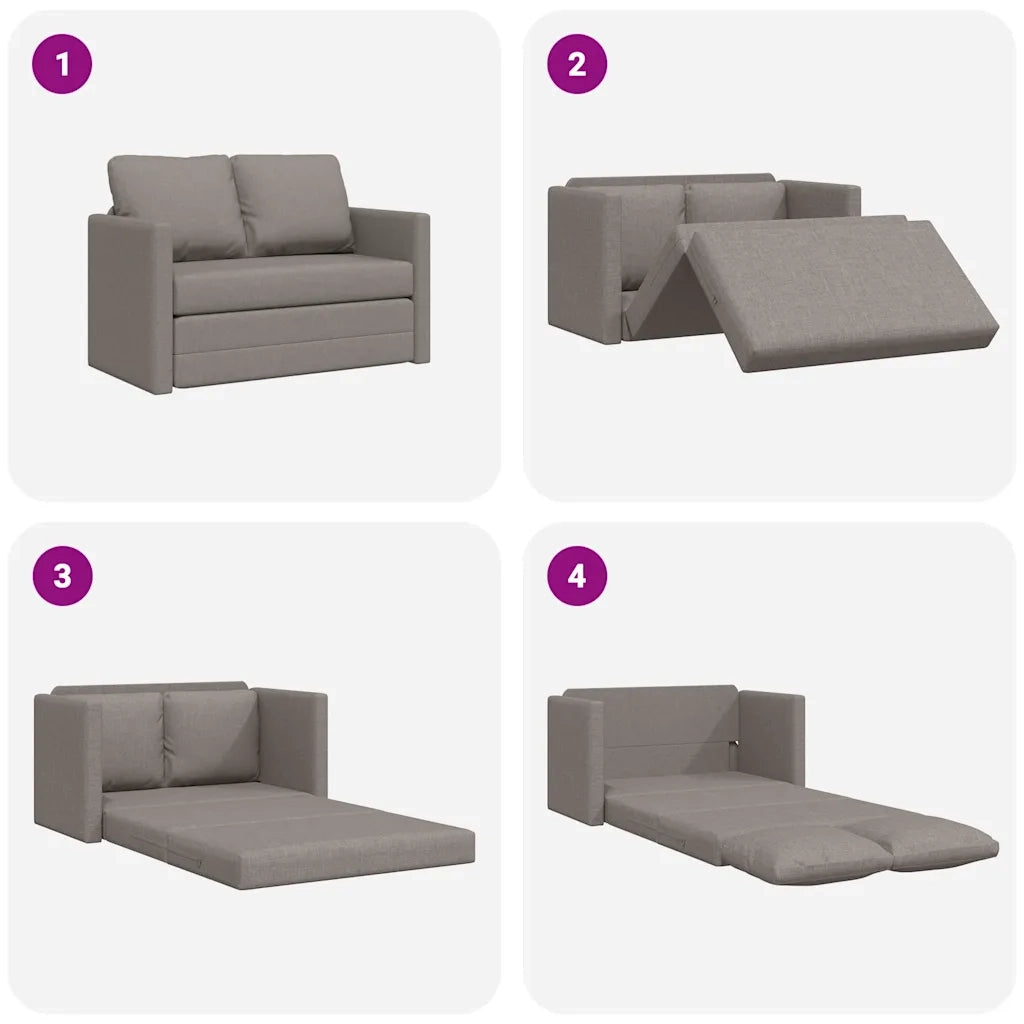 Divano Letto da Terra 2 in 1 Tortora 112x174x55 cm Tessuto 353969
