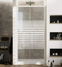 Porta Doccia 120 cm 2 Ante Scorrevoli in Cristallo Serigrafato 4mm H185 Fosterberg Tonder Bianco