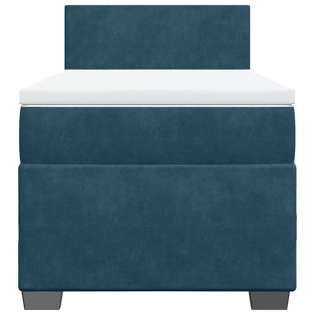 Giroletto a Molle con Materasso Blu Scuro 80x200 cm in Velluto 3286160