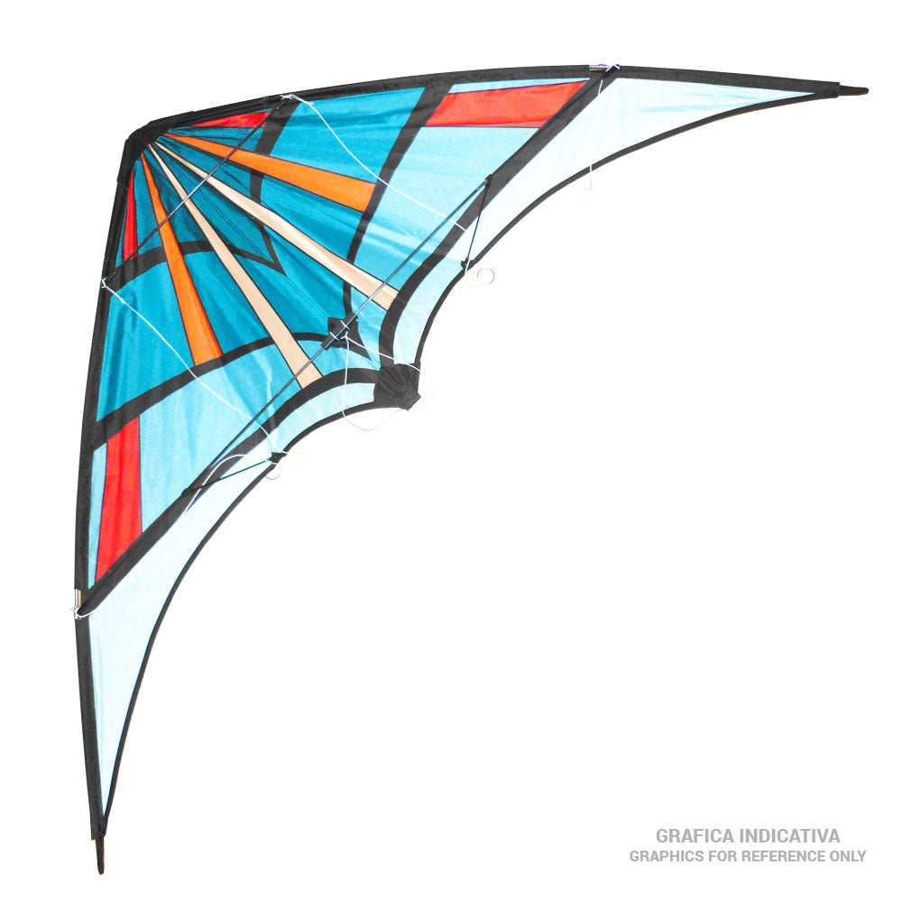 Aquilone Acrobatico STUNT KITE a forma di Deltaplano 160x60 cm Multicolore