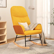 Sedia a Dondolo Giallo Senape in Tessuto 341049