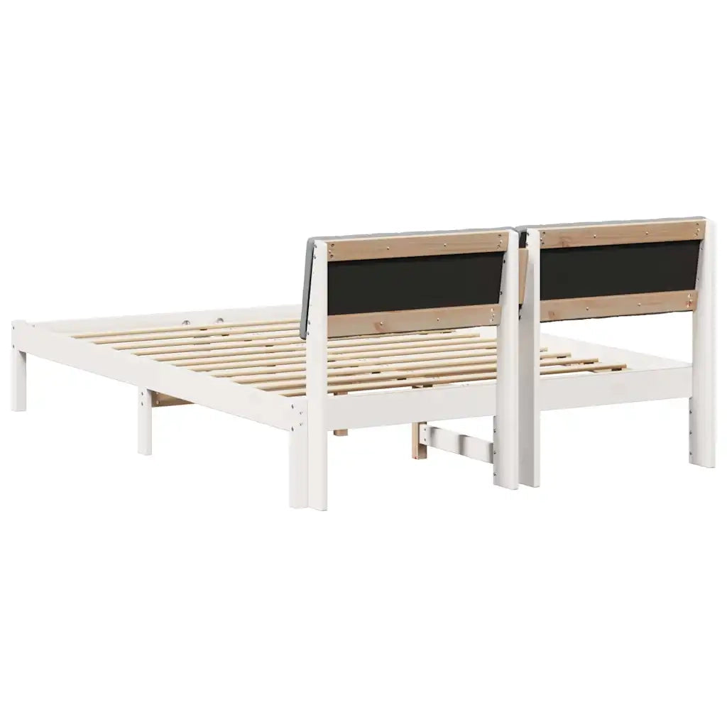 Struttura del Letto Bianco e grigio chiaro 135 x 190 cm 878693