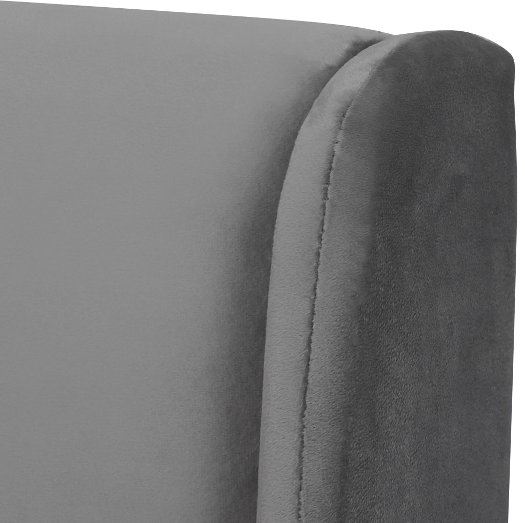Letto imbottito con contenitore e rete a doghe 140x200 cm in velluto grigio