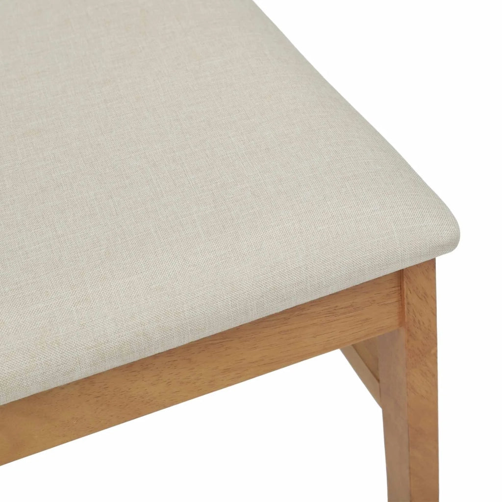 Sedia da pranzo 2 pcs Naturale e chiaro Legno di gomma solido 42020494