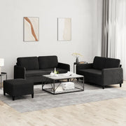 Set di Divani 3 pz Nero in Velluto 3201989
