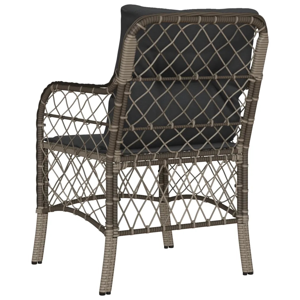 Sedie da Giardino con Cuscini 2 pz Grigie in Polyrattan 365155