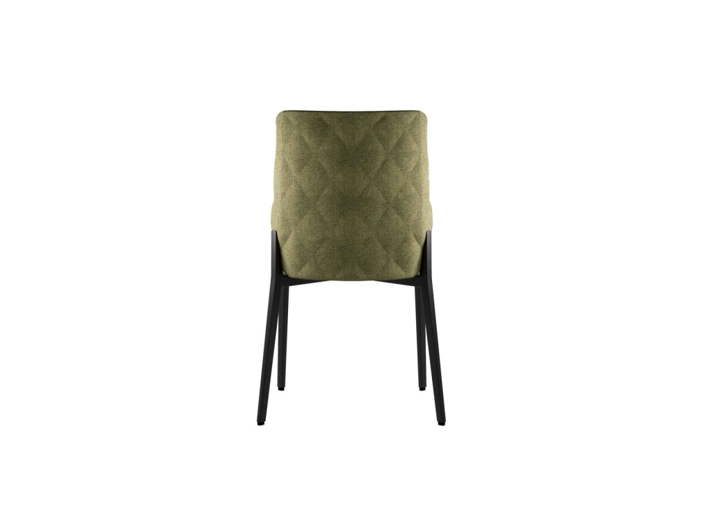 Sedia Ambra con seduta e schienale in tessuto easy-clean verde - Struttura e gambe in metallo resistente per casa e ufficio