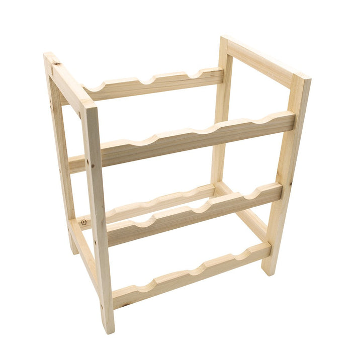 Espositore portabottiglie vino da 9 posti cantinetta in legno chiaro