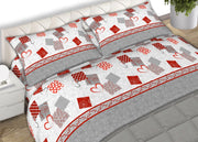 Completo Lenzuola 100% Cotone Made Italy Disegno Style C.N - Singolo - Grigio