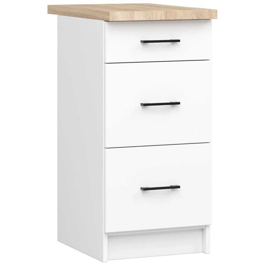 Mobile cucina modulare con piano di lavoro AKORD OLIWIA Bianco 40 cm 3 cassetti 40x46x85 cm