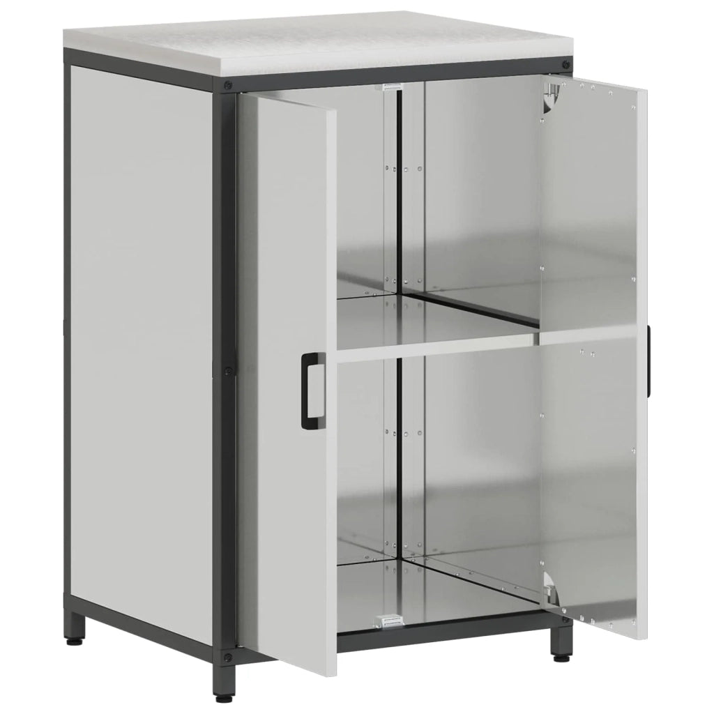 Stoccaggio in cucina con porta Argento 60 x 50 x 92 cm Acciaio 874994