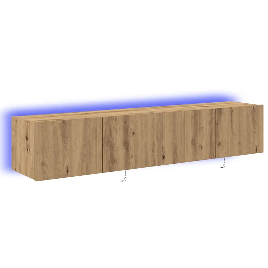 Mobile TV da parete 2 pcs Rovere artigianale 80 x 35 x 31 cm 863107
