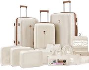 Set di bagagli da viaggio 6 pezzi con valigetta per bagaglio a mano, ruote a rotazione e set di accessori da bagno – set di bagagli leggeri per viaggi e weekend