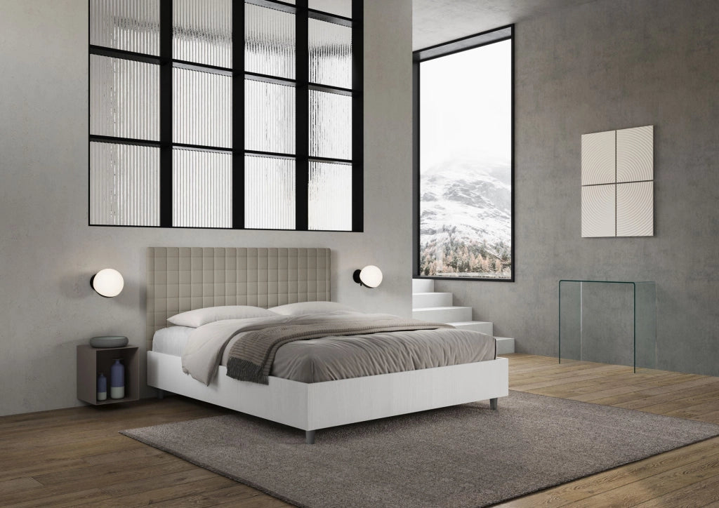 Letto Matrimoniale 160x190 cm con Rete Burmy Tortora