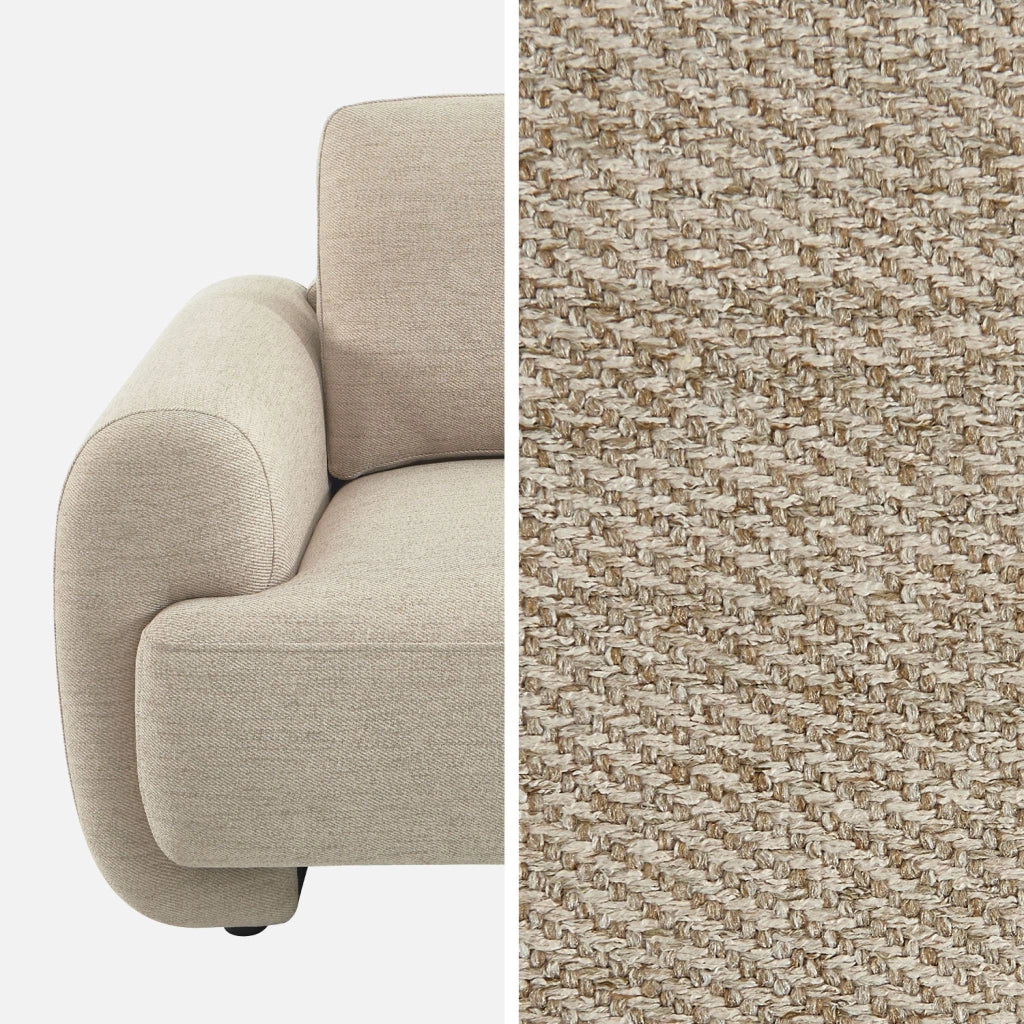 Divano in tessuto, 3 posti, beige