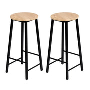 Set di 2 sgabelli da bar DARYL colore rovere e nero con struttura in metallo
