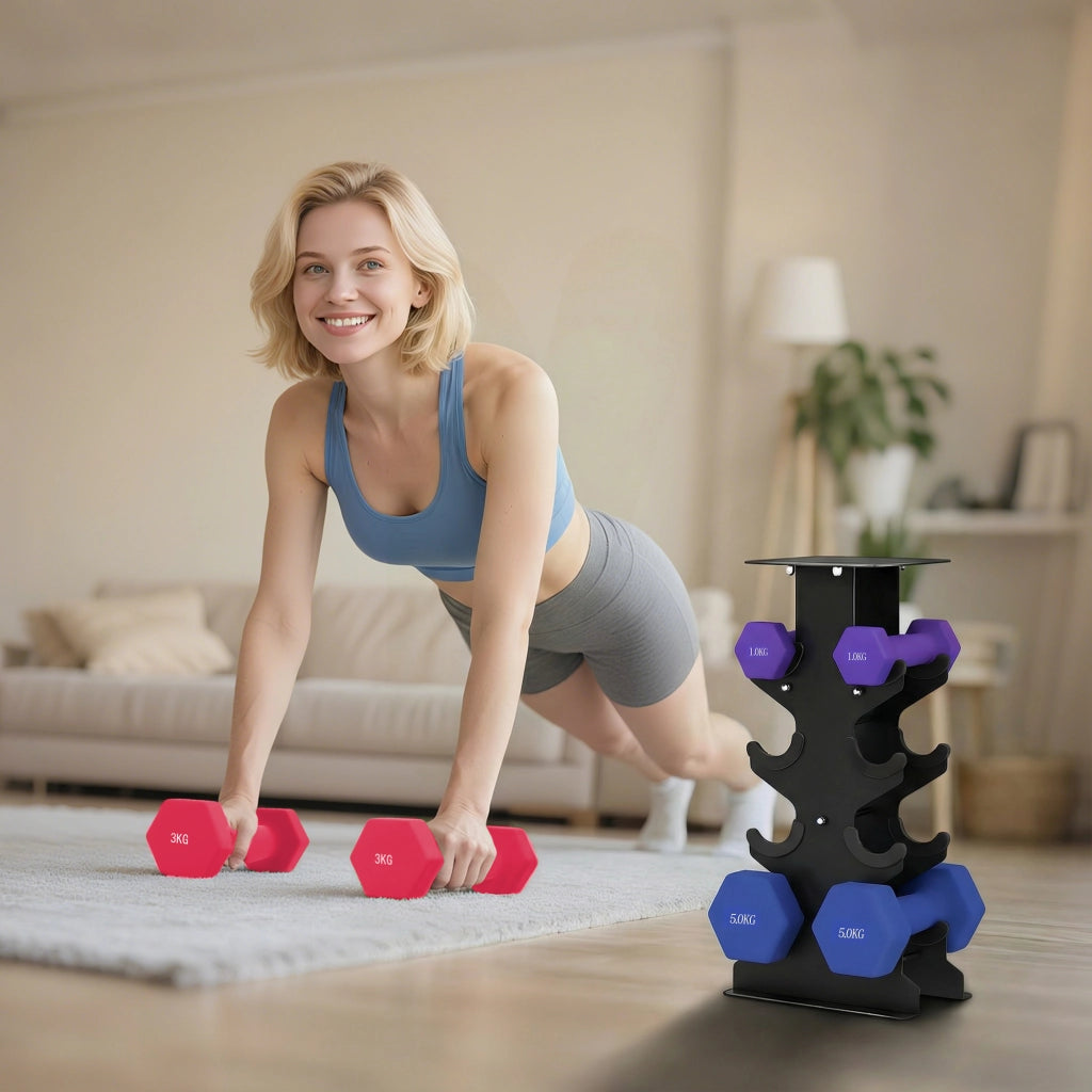 Set Hanteln 3 Paar con Stoccaggio ¨C zephmum ¨C 1-5 kg Esagonale