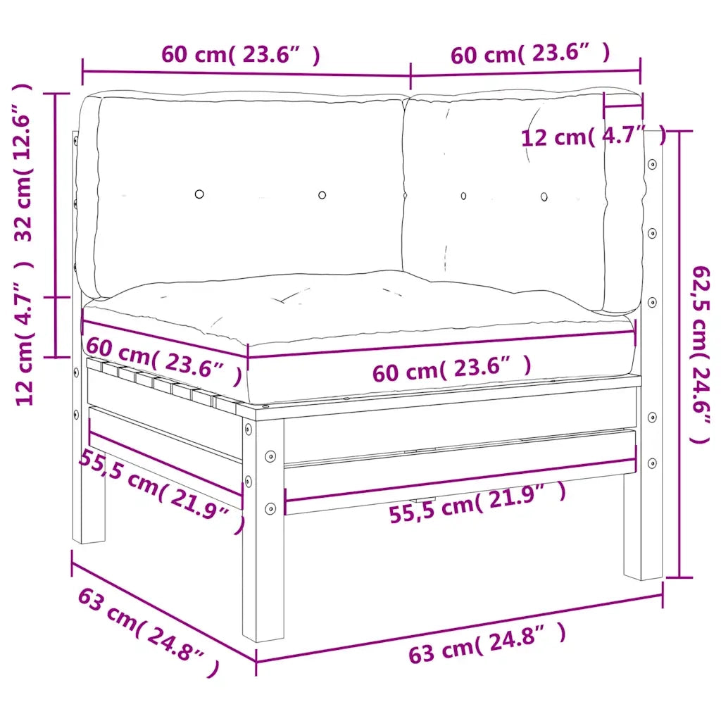 Divano componibile-Divani Angolari da Giardino Cuscini 2pz Legno Massello Douglas 883044