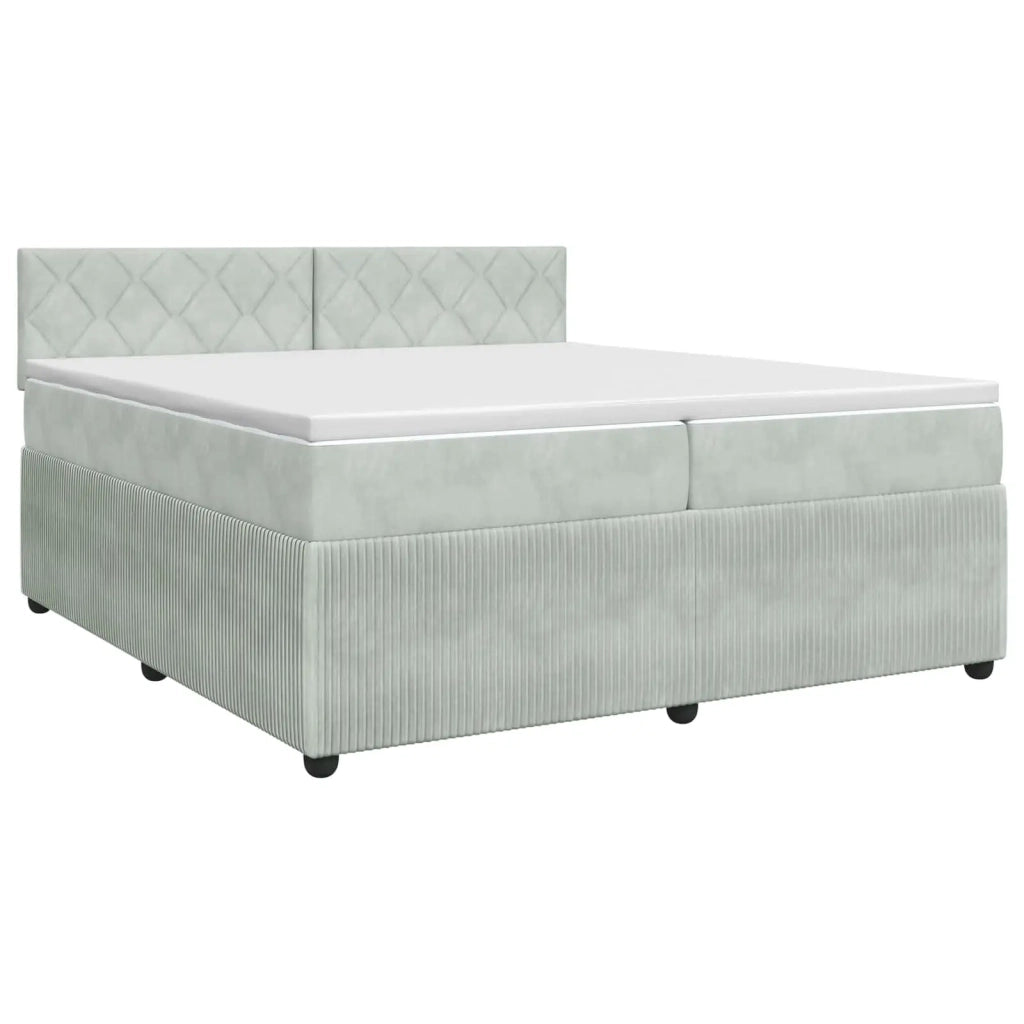 Letto box spring con materasso Grigio Chiaro 200 x 200 cm 3451751