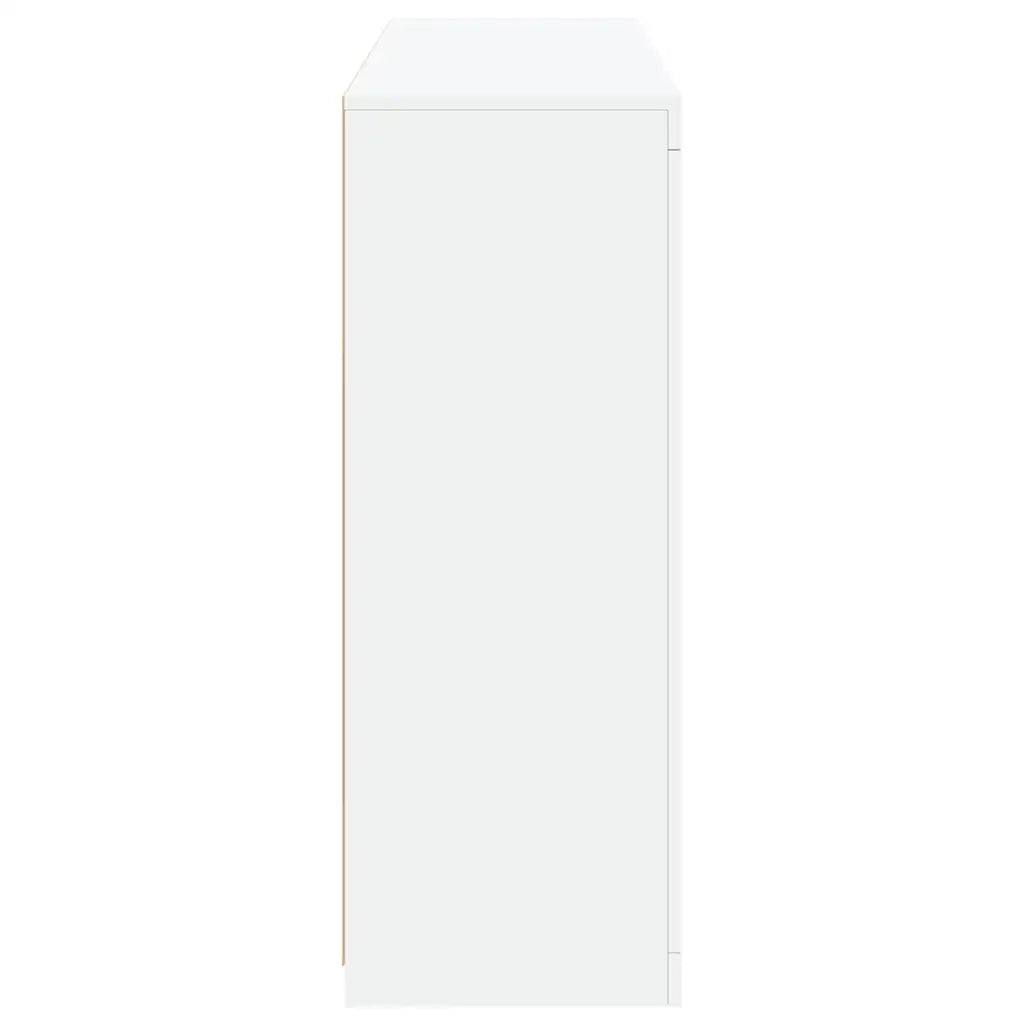 Credenze con Luci LED 3 pz | Madia | Buffet da pranzo | Armadio da pranzo Bianche in Legno Multistrato