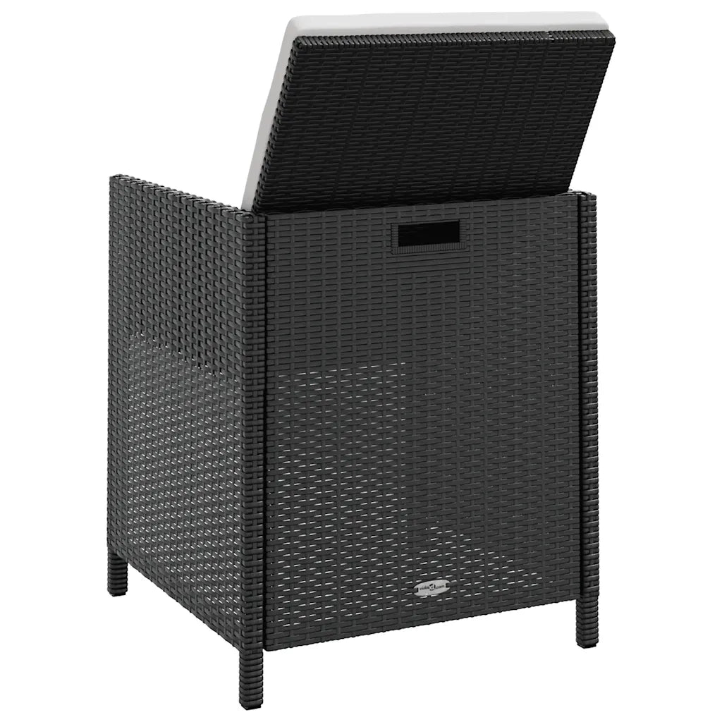 Set da Pranzo da Giardino 5 pz Polyrattan e Legno Acacia Nero 42529