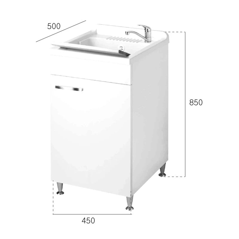 Lavatoio 45x50 a una anta  con cestello - serie Classica