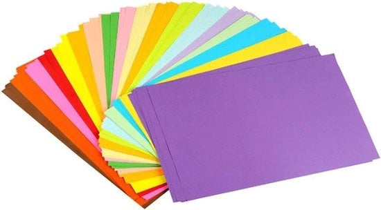 Papel di cartone A4 colorato - 10 colori - 100 fogli - per artigianato creativo