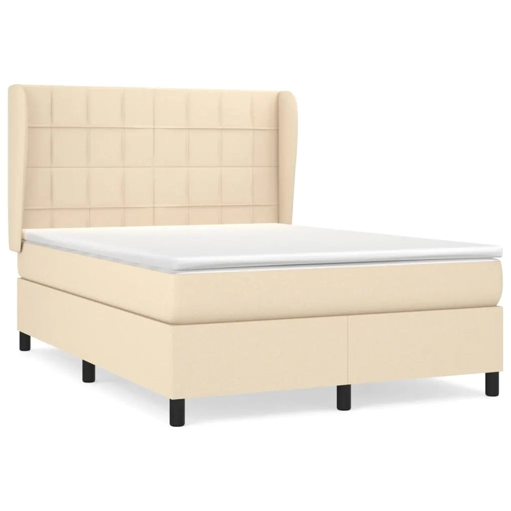 Giroletto a Molle con Materasso Crema 140x19 cm in Tessuto 3127962