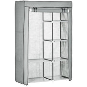 ARMADIO GUARDAROBA PORTATILE CON 6 RIPIANI APERTI 103X43X162.5 CM GRIGIO