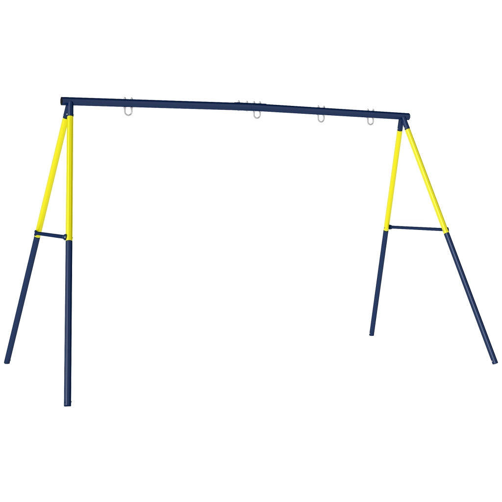 Struttura per Altalena da Giardino 260x160x178 cm con 4 Ganci in Acciaio Blu