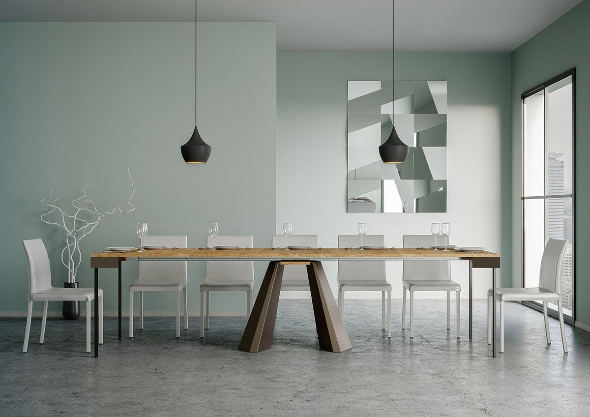 Consolle Allungabile 90-300x40x77 cm in Nobilitato Marrone