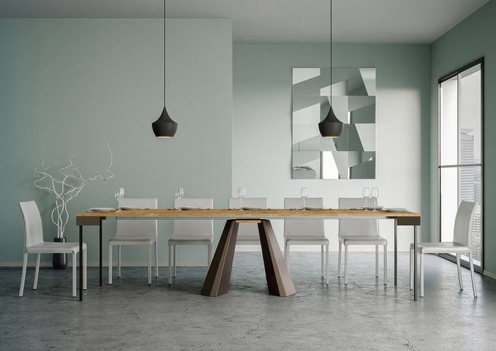 Consolle Allungabile 90-300x40x77 cm in Nobilitato Marrone