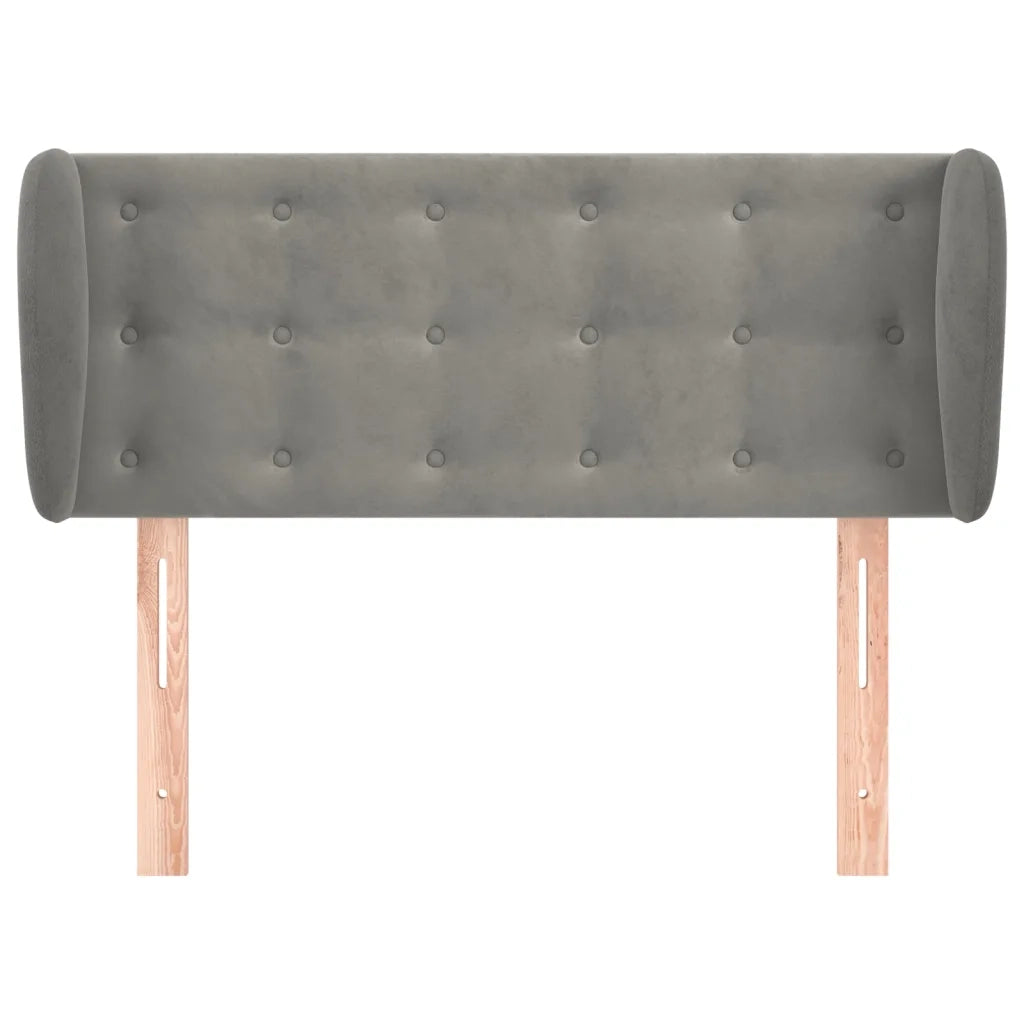 Testiera | Testata ad Orecchio Grigio Chiaro 93x23x78/88 cm in Velluto