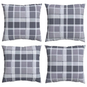 Cuscino da Esterno 4 pz | Cuscini per sedie Grigio a quadri 60 x 60 cm Tessuto