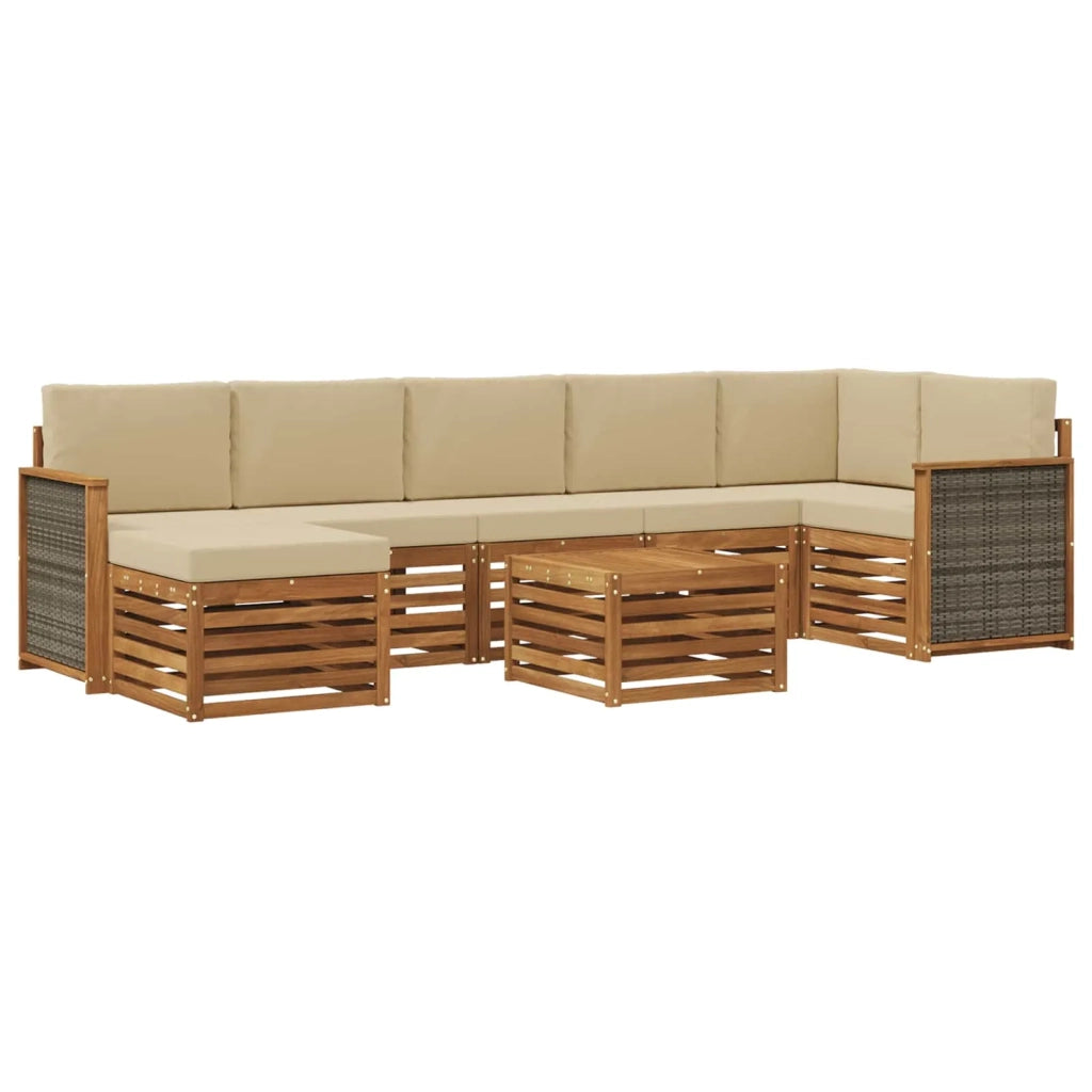 Set di divani da esterno 7 pz Naturale 3384649