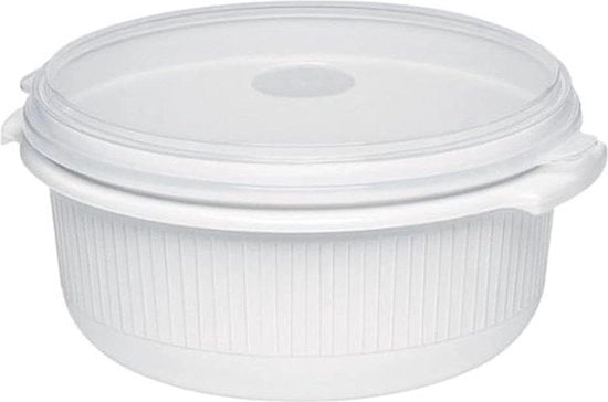 Piatto magnetron con coperchio - 15 litri - plastica - bianco - Famiglia Micro