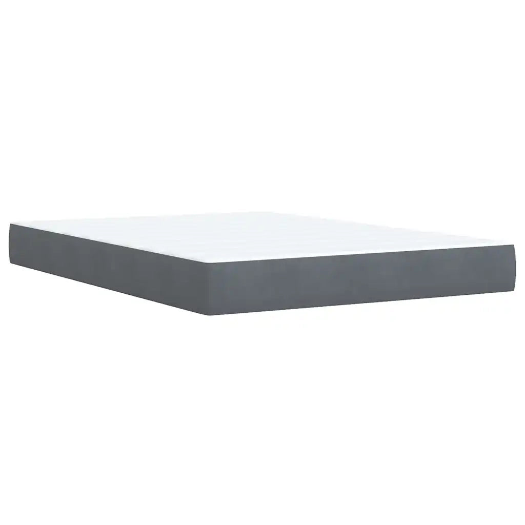 Giroletto a Molle con Materasso Grigio Scuro 140x190 cm Velluto