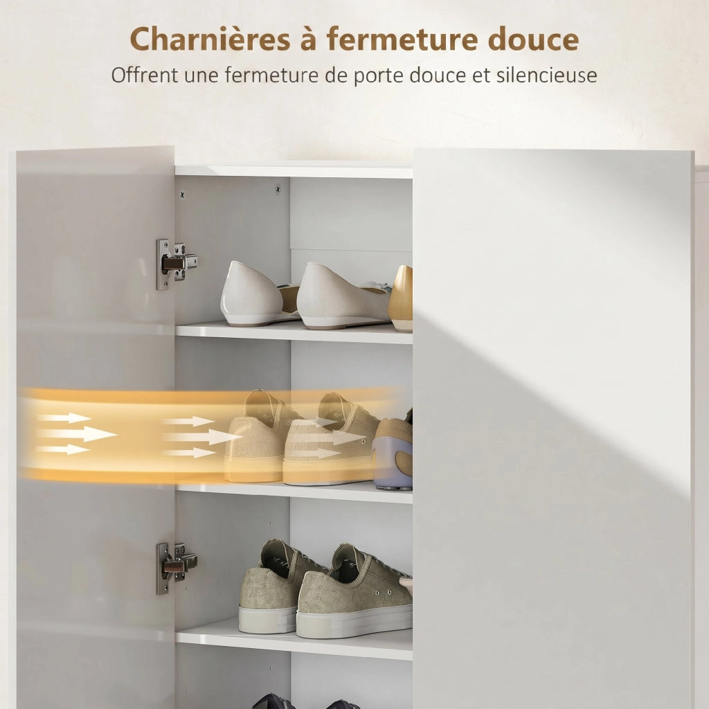 Scarpiera con appendiabiti 5 livelli ¨C zephmum ¨C bianco 72x34,5x103cm
