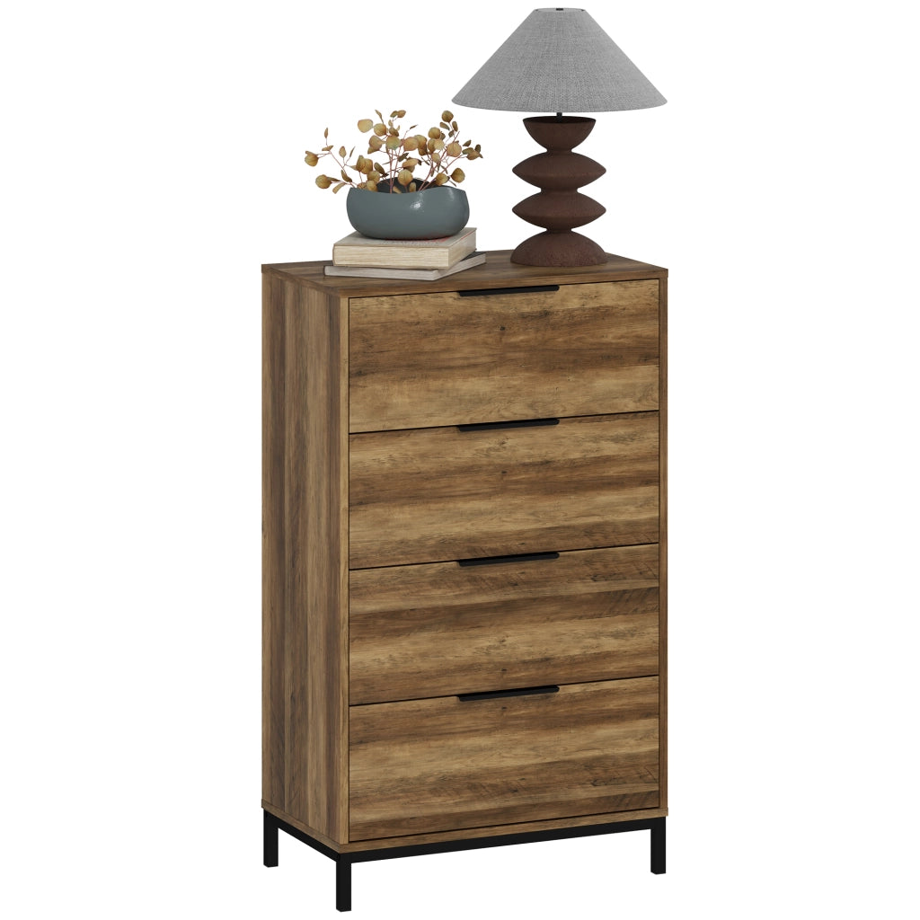 Cassettiera Comodino ¨C Zephmum ¨C 62x35x105 cm Legno Naturale