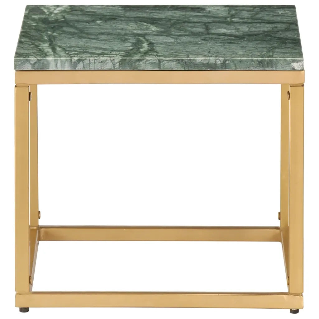 Tavolino da Salotto Verde 40x40x35 cm Pietra Vera Testura Marmo 286437